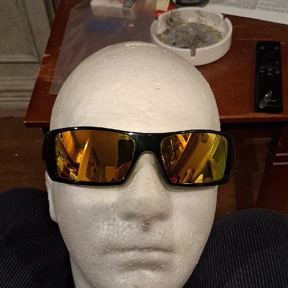 Oakley,Gascan,Mens Sunglasses,Gloss Black With Fire/Gold Iridium Lenses.